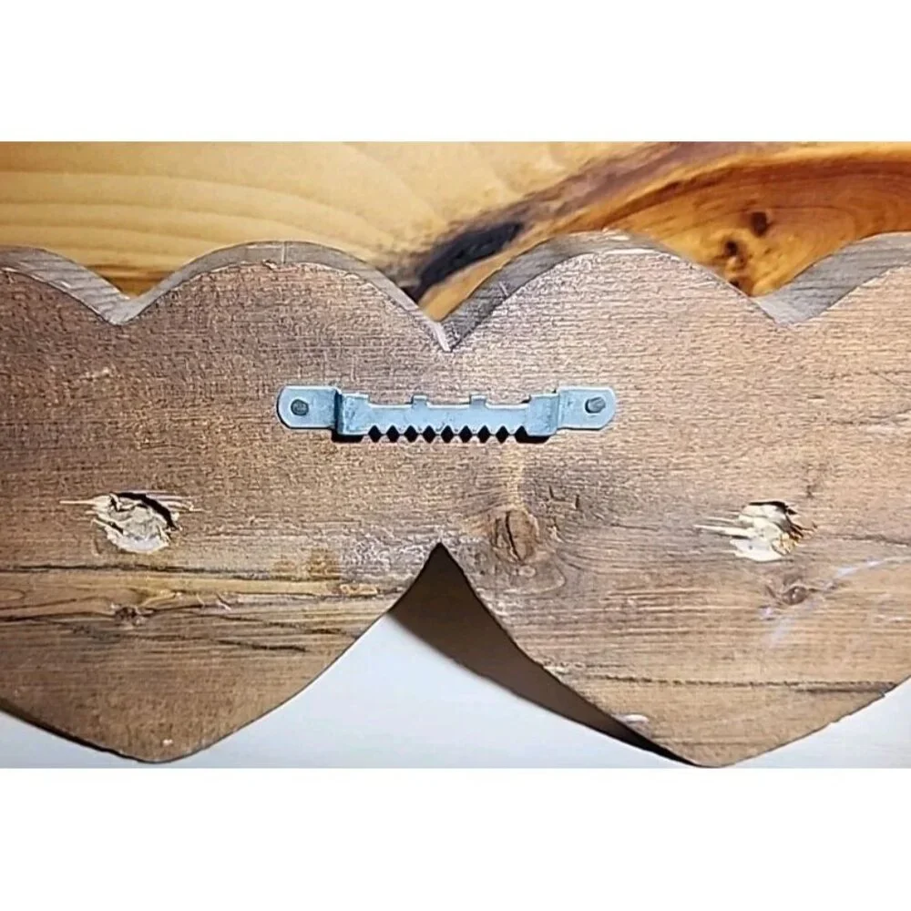 Vintage 80s Heart Shaped Wood Small 4 Peg Wall Coat/Key Hanger/Leash/Scarf